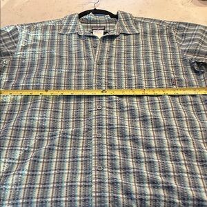 Patagonia Men's Blue Plaid Shirt Large